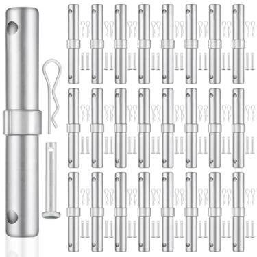 Imagem de Otoolling Pacote com 24 pinos de acoplamento de andaimes de 22 cm C Pino de acoplamento de andaime resistente com colar de 2,5 cm e 48 retentores de mola pinos de travamento acessórios de biela de