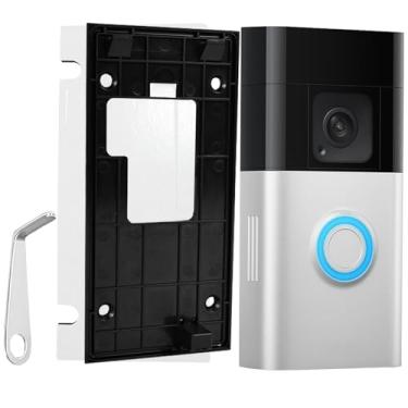 Imagem de Suporte adesivo de campainha compatível com campainha de bateria de anel (versão 2024), suporte de placa traseira de campainha de câmera sem furadeira para apartamentos, casa, 1 pacote de fita dupla