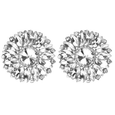 Imagem de Adesivo com aplique de strass de cristal para bolsas, roupas e sapatos, enfeite de artesanato para mulheres, 2 apliques de strass (#1)