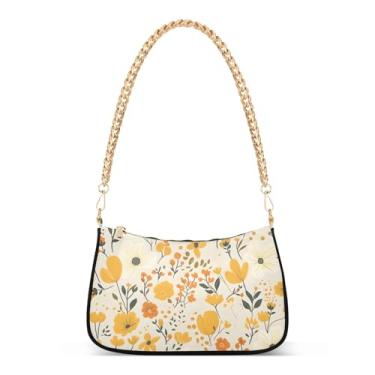 Imagem de CEBUGI Bolsas transversais femininas bolsa de ombro floral bolsa clutch elegante com alça de corrente