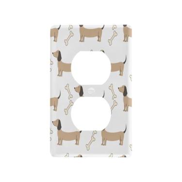 Imagem de Wassud Dachshunds Dachshunds placa decorativa para tomada de parede para tomadas elétricas duplex 4,53 x 2,76 polegadas