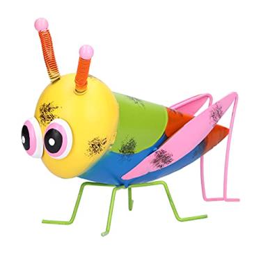 Imagem de LiebeWH Ornamento de Jardim Material de Ferro anti? Gafanhoto para Pátio Externo, Gramado, Estantes, Mesas, Cafés, Decoração (Amarelo)