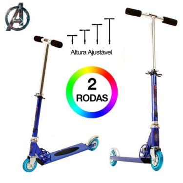 Imagem de Patinete Vingadores Infantil Meninos de Duas Rodas Azul - DM Radical