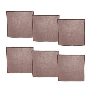 Imagem de Cj 6 Guardanapos de Tecido Linho Lévis Marrom 40x40cm Lyor