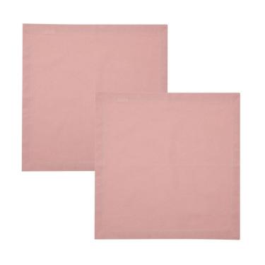 Imagem de Cj 2 Guardanapos de Tecido Algodão Rosé 40x40cm Royal Decor