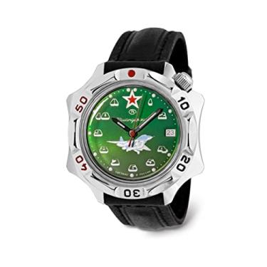 Imagem de VOSTOK | Relógio masculino Komandirskie Russian Air Force Series | Relógio mecânico estilo militar, 531124 Couro
