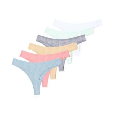 Imagem de Conjunto De 6 Calcinhas De Algodão Com Cintura Baixa Para Mulheres, In