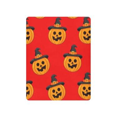 Imagem de JUZIHAI Lençol de berço de Halloween para meninos e meninas, chapéu de Halloween, abóboras, macio, elástico, respirável, capa de colchão para berço padrão e cama infantil, 99 x 68 cm