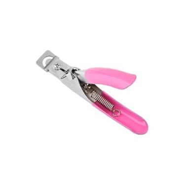 Imagem de Alicate Cortador para Unhas Postiças, Gel, Tips, Acrígel, Aço Inox e Polipropileno, Rosa, 13cm, Corte Preciso