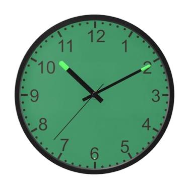 Imagem de ODAWA Relógios de parede de 30,5 cm, verde-mar, relógio de parede silencioso, ponteiro, sem tique-taque