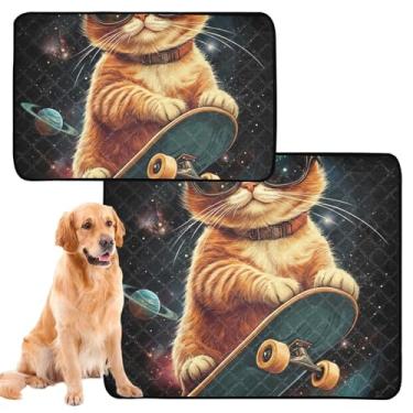 Imagem de TSENQUE A Funny Cats Almofada reutilizável para animais de estimação lavável para cães tapete de cercadinho absorvente para cães, pequeno x pacote com 3
