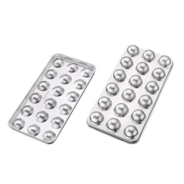 Imagem de VILLCASE Forma de bola de gelo de aço inoxidável com tampa, forma de cubo de gelo de esfera redonda para geladeira, freezer, liberação fácil para coquetel de uísque e resfriamento de bebidas