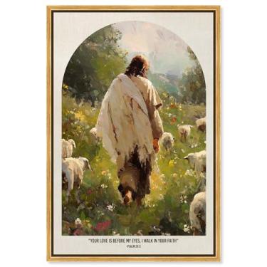 Imagem de Your Steadfast Love Impressão em tela Jesus Wall Art por Art Remedy, moldura dourada, 25 x 38 cm