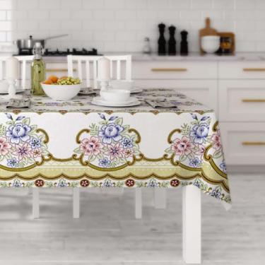 Imagem de Toalha de Mesa Floral Oxford 6 Lugares Retangular – Toalha de Mesa Estampada para Sala de Jantar (Flores)