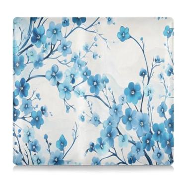 Imagem de CEBUGI Porta-luvas e porta-luvas com flor azul pequena para organizador de documentos, 12,5 cm x 24 cm