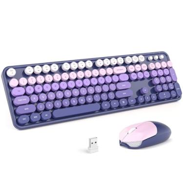 Imagem de Conjunto de teclado e mouse sem fio gradiente azul SQMD