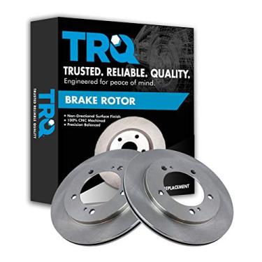 Imagem de TRQ Conjunto de par de rotores de freio a disco dianteiro para Chevy Tracker 1999-2004 / Suzuki Vitara 1999-2004