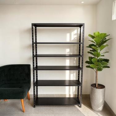 Imagem de Prateleira Industrial em Aço Reforçado – 3, 5 ou 6 Bandejas | Alta Capacidade (180kg)(Preto 6 Bandejas)