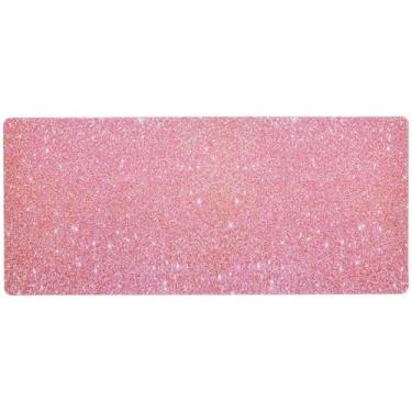 Imagem de Tapete de mesa com glitter rosa antiderrapante, mousepads, mouse pad tamanho mesa, 80 x 30 cm