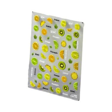 Imagem de Adesivos De Unhas Para Festa De Frutas: Abacaxi, Pitaya, Kiwi, Maçã, M