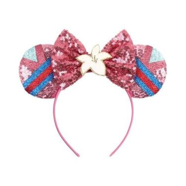 Imagem de Tiara De Cabelo Infantil Com Laço De Flores Magnólia E Lantejoulas Do 