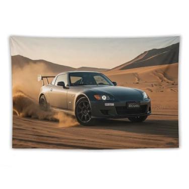 Imagem de HouLaiZhe JDM Tapeçaria de carro Jdm Drift Car S2000 Deserto pendurado na parede quarto decoração de casa tapeçarias estética piquenique decoração de parede arte de parede para dormitório sala de