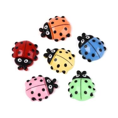 Imagem de Ipotkitt 200 peças de pingentes de geleca de resina de joaninha de cor aleatória, enfeites de insetos, cabochão de animais para joias faça você mesmo, capa de telefone, clipe de cabelo, decoração de