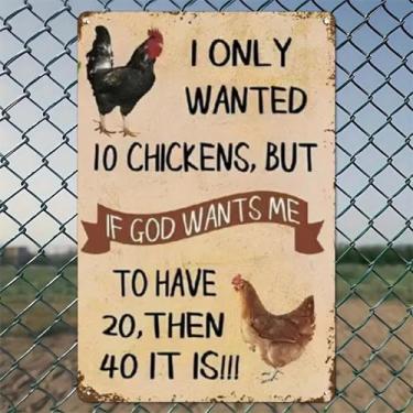 Imagem de Farm Animals Divine Plan Arte de parede de alumínio rústico e placa de metal - 20 x 30 cm, decoração vintage para ambientes internos e externos, para casa, escritório, café, quintal e jardim, fazenda