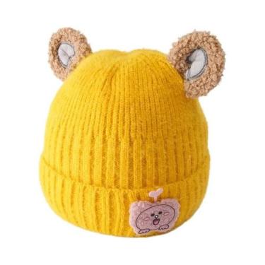 Imagem de Gorro De Tricô De Urso Fofo, Macio, Grosso E Quente Para Crianças, Pre