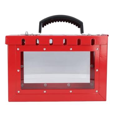 Imagem de aqxreight Caixa de Cadeado para Grupo de Segurança Caixa de Bloqueio Portátil Transparente Com Alça Capacidade de 12 Cadeados para Indústria Superfície Metálica Revestida para Agarrar Aço Alto Feito