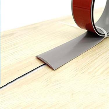 Imagem de GQQGSHOP Tiras de cobertura de piso de 1 m, tiras de transição de piso, barras de limite, tiras de união de perfil de transição de PVC autoadesivas, tira divisória de porta, divisor de piso aderente