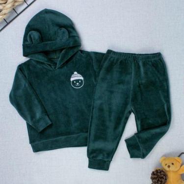 Imagem de Conjunto Plush Bebê Menino Blusa com Capuz e Calça - Era Uma Vez, 0-3m