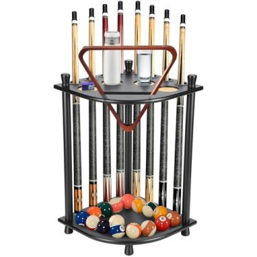 Imagem de Suporte de Pau de Piscina, Suporte para Taco de Piscina de Chão, Suporte para Taco de Sinuca, Apenas Suporte para Tacos, Comporta 8 Bastões de Piscina e um Conjunto Completo de Bbolas