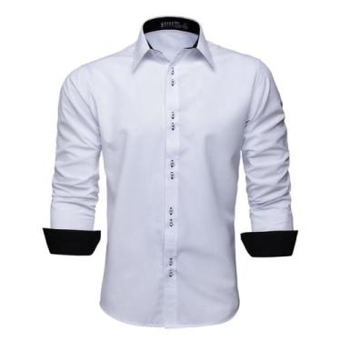 Imagem de Camisa Social Masculina Manga Longa Lisa Slim - LORD FINESSE OUTLET, B