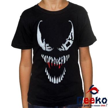 Imagem de Camiseta Infantil Venom 100% Algodão Geeko 04, Preto, 16