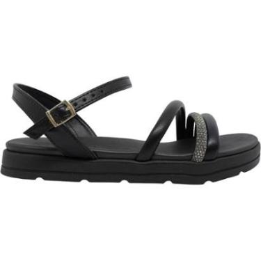 Imagem de Sandália Feminina Papete Casual Dia a Dia Passeio Verão com Strass Ultra Conforto Moleca 5490.120-Feminino