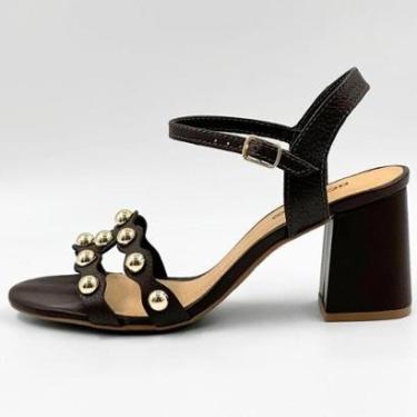 Imagem de Sandália Bottero Casual com Aplicações Salto Bloco Feminina-Feminino