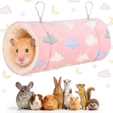 Imagem de Túneis de porquinho da índia de rato furão – túnel de coelho macio RAINFLOW para brincar e descansar, acessórios de brinquedos de porquinho-da-índia portátil para pendurar para ouriços, hamster