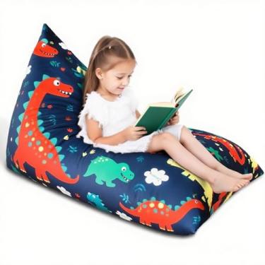Imagem de Lukeight Cadeira espreguiçadeira de dinossauro com espuma de memória para crianças, adolescentes e adultos, pufe com capa removível, poltrona aconchegante para sala de estar, sofá preguiçoso para