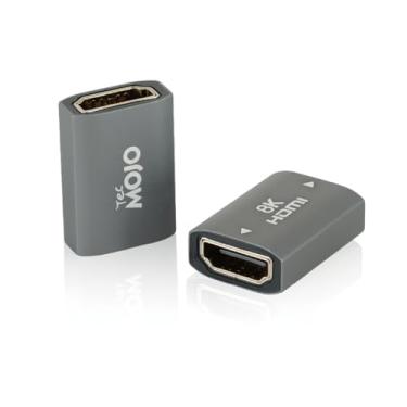 Imagem de Tecmojo Acoplador HDMI 8K, adaptador de extensão HDMI 2.1 fêmea para fêmea, suporta 8K @60Hz / 4K @120Hz para laptop, PC, monitor, projetor, Roku TV, pacote com 2, cinza