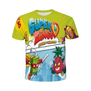 Imagem de Camiseta Infantil De Manga Curta Com Estampa De Anime Super Zings, Est