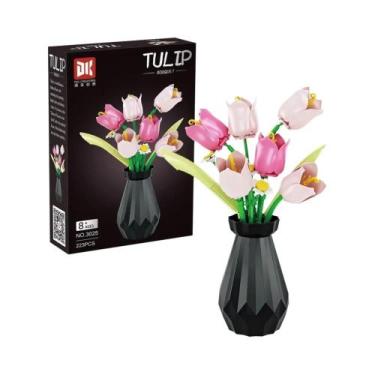 Imagem de Bouquet De Plantas Em Vaso Daisy Rose Blocos De Montar 496PCS Brinqued