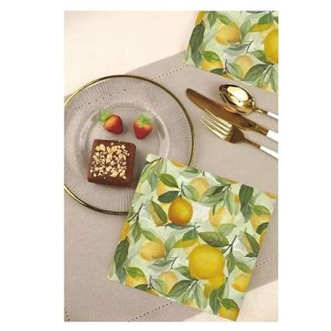 Imagem de Guardanapo de Papel Limão Siciliano 32,5 x 32,5 cm Folha Dupla 20 Folhas Cromus