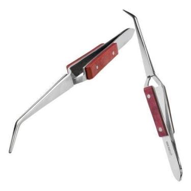 Imagem de Pinça Precisão Cruzada Curva 2 Pinça Bico Curvo Cruzada Iso - Ghc Aces