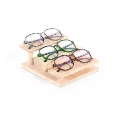 Imagem de Porta-joias para óculos de escada, suporte de exibição de joias de madeira maciça para exibição de joias, suporte de mesa de armazenamento, adereços de óculos (Médio)