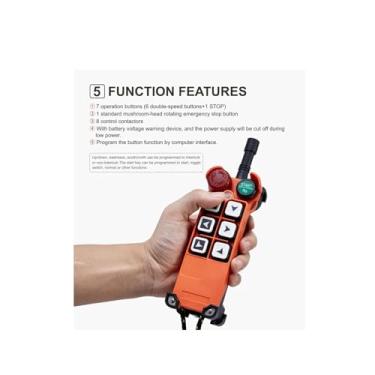 Imagem de TBZFNZXF Controle de guincho elétrico de controle industrial 1 transmissor + 1 receptor F21-E1 (AC380)