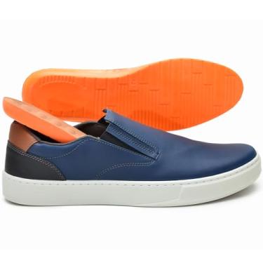 Imagem de Sapatênis Masculino Tênis Slip On Casual Esporte Fino Urbano Conforto Azul Marinho (Azul, BR, Adulto, Numérico, 41)
