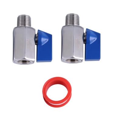 Imagem de AOMIKITSTU Mini válvula de esfera 2 peças, válvulas de desligamento 1/4NPT, válvula de esfera DN8 com cinto de matéria-prima, válvula de esfera de suor para encaixe de correia de água