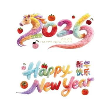 Imagem de XLWLLNJ Adesivo de Janela Estático para O Ano Chinês de 2026 para Decoração de Vidro, Ideal para Festas.
