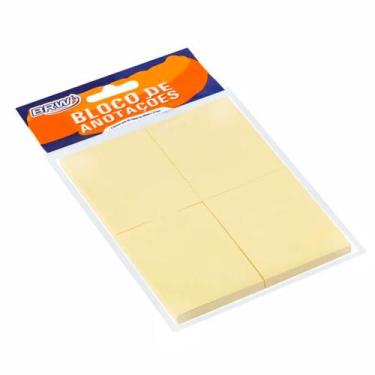 Imagem de Bloquinho De Anotações 38x51mm Amarelo Brw 04un Com 100fls